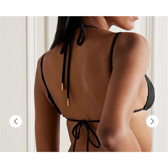 Cult Gaia Women's GoldaTriangle Bikini Swim Swimsuit L Black Gold NWT - Picture 3 of 7